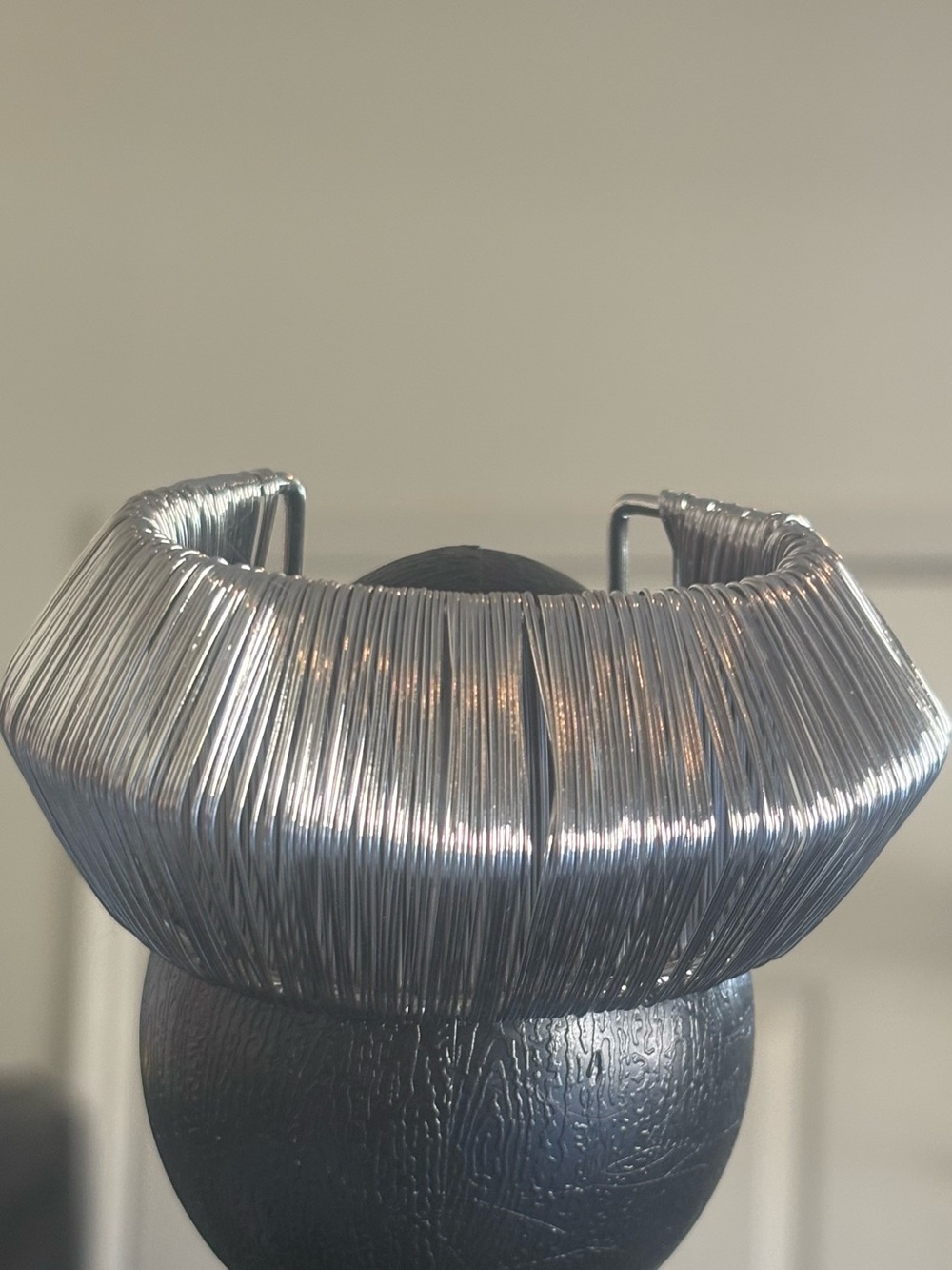 Silver Wrapped Wire Cuff Bracelet - Women Jewelry